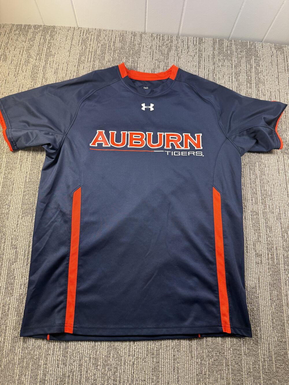 Auburn Tigers Shirt Mens Small Blue NCAA Football Under Armour HeatGear